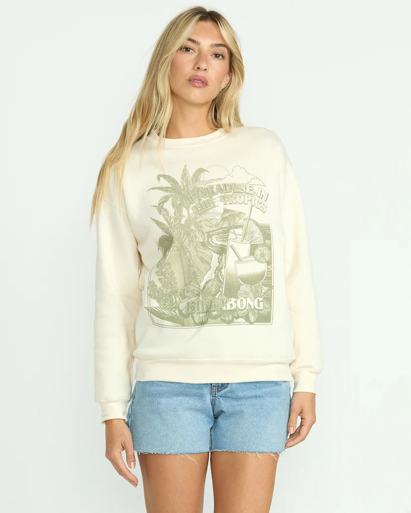 BILLABONG PARADISE AWAITS CREWNECK SWEATSHIRT - WHITECAP