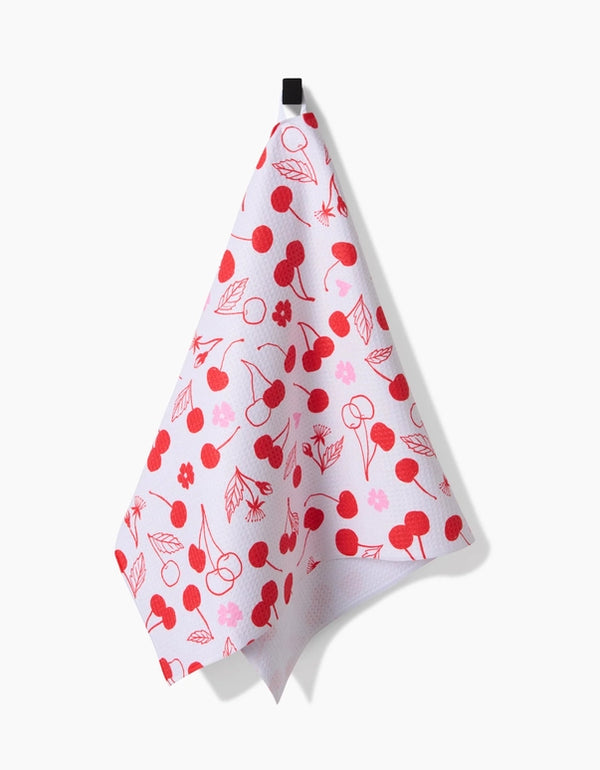 GEOMETRY KITCHEN TEA TOWELS - CUTE CHERRY