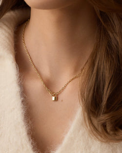 GORJANA HEART PADLOCK INTERLOCKING NECKLACE - GOLD