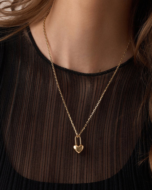 GORJANA HEART PADLOCK CHARM - GOLD