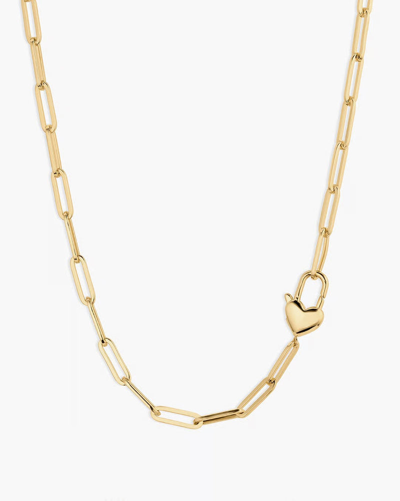 GORJANA HEART PADLOCK NECKLACE - GOLD