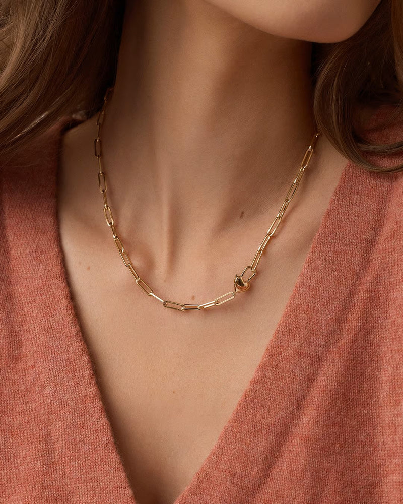 GORJANA HEART PADLOCK NECKLACE - GOLD
