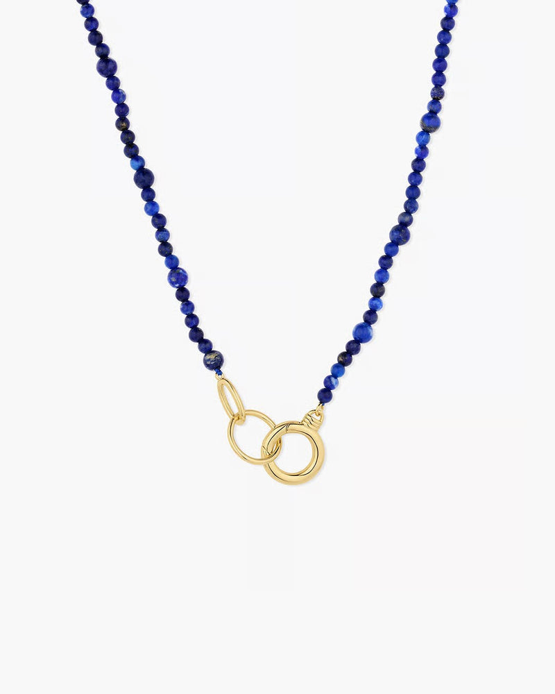 GORJANA POWER GEMSTONE NECKLACE - 18K GOLD PLATED/LAPIS/WISDOM