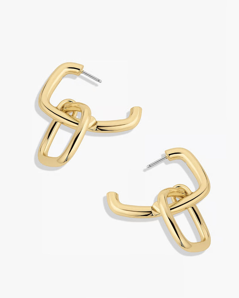 GORJANA CHARLIE DROP HOOPS - GOLD