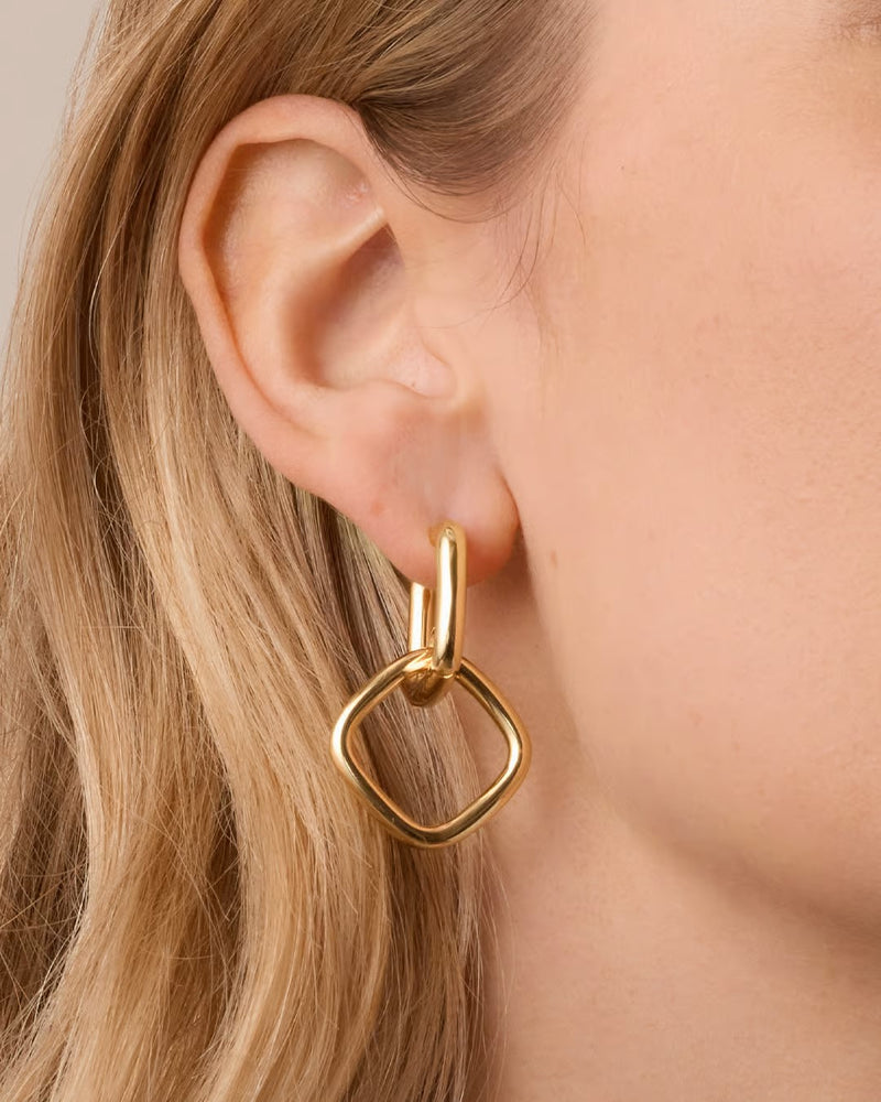 GORJANA CHARLIE DROP HOOPS - GOLD