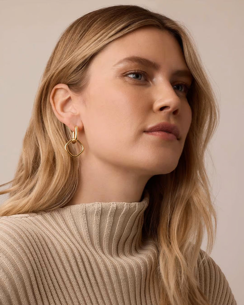 GORJANA CHARLIE DROP HOOPS - GOLD