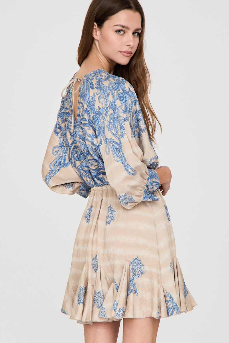 dolman sleeve mini dress The ultimate combination of Long Sleeves Ball Gown Plunging COLOR:Ice Blue