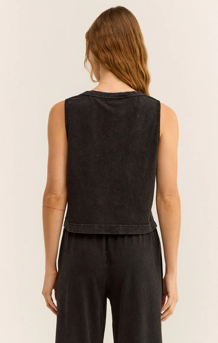 Z SUPPLY SLOANE V-NECK TANK - BLACK