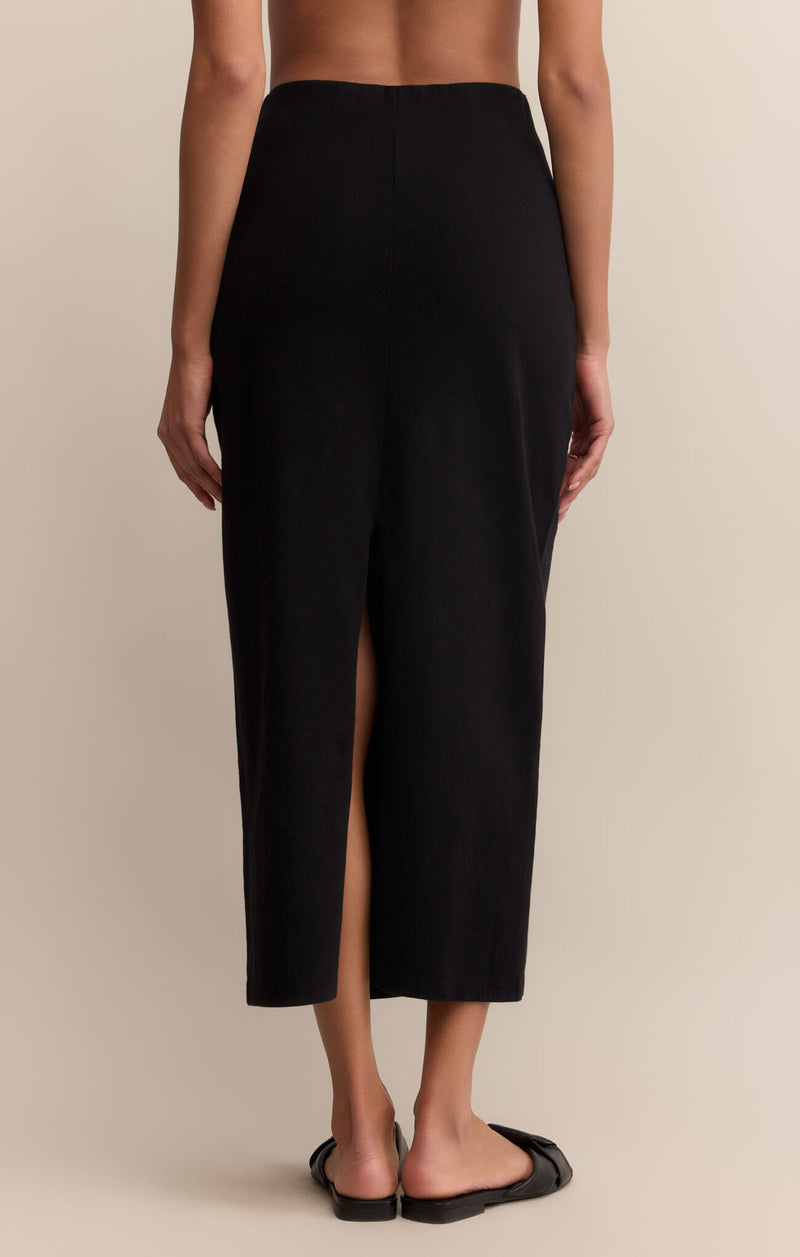 Z SUPPLY GAIL MIDI SKIRT - TRUE BLACK