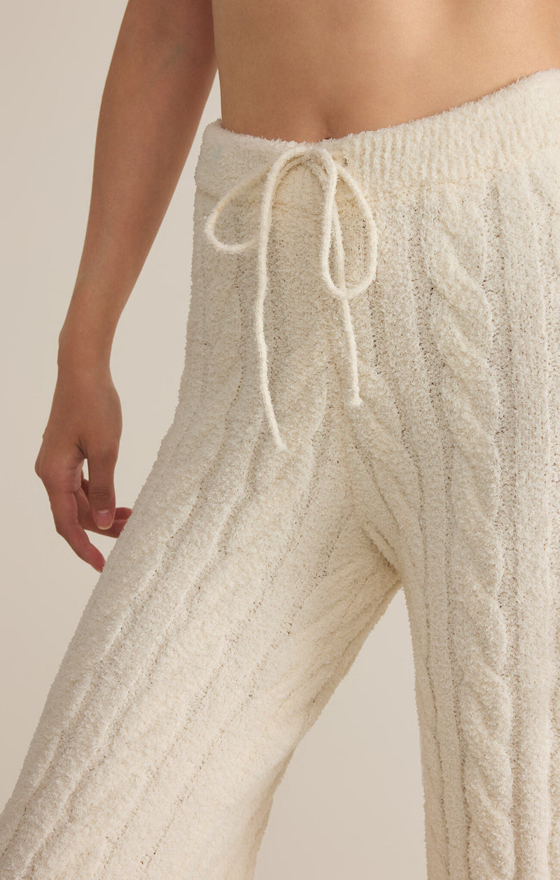 Z SUPPLY PAIGE CABLE KNIT PANT - SEA SALT