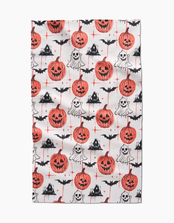GEOMETRY KITCHEN TEA TOWELS - HALLOWEEN IS HERE