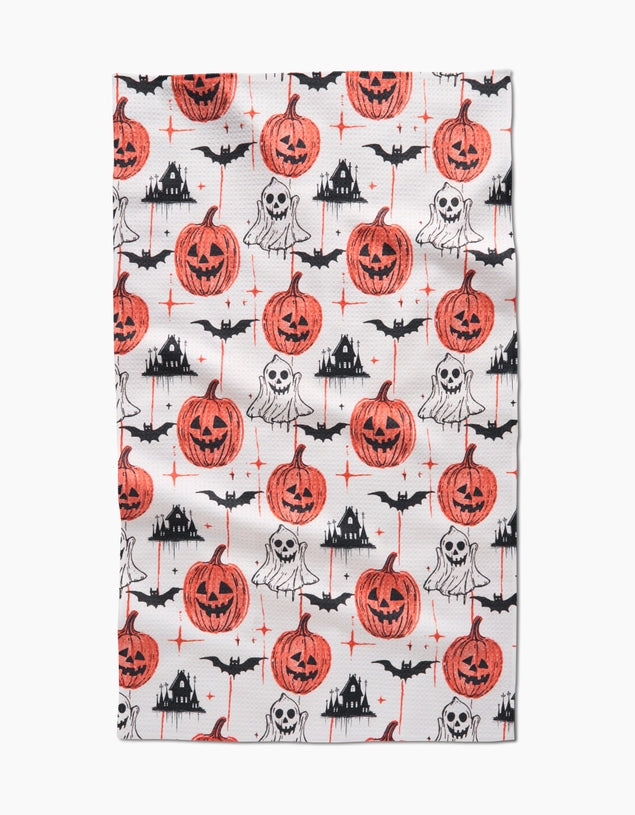 GEOMETRY KITCHEN TEA TOWELS - HALLOWEEN IS HERE