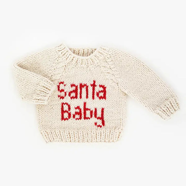 SANTA BABY CREWNECK SWEATER - BEIGE