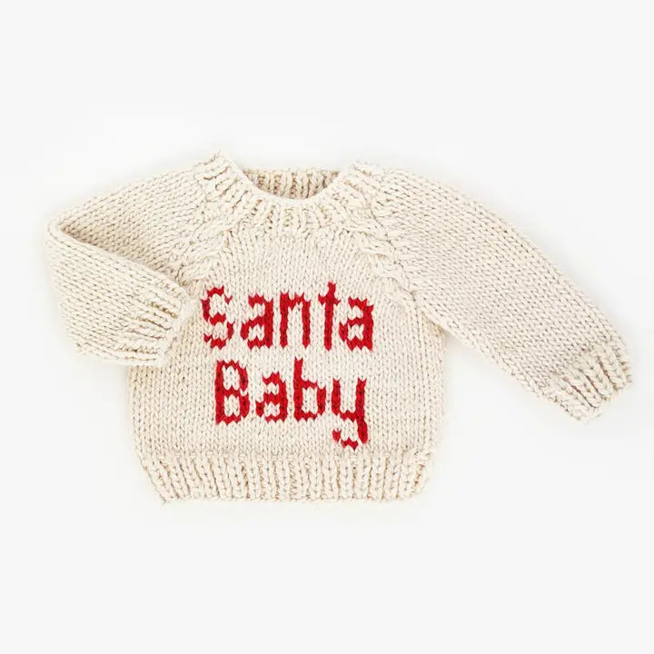SANTA BABY CREWNECK SWEATER - BEIGE