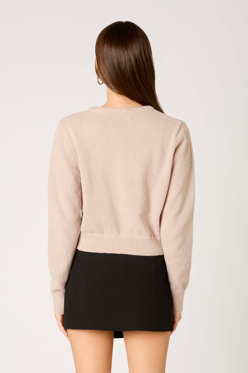 BUTTON DOWN CARDIGAN - TRUFFLE