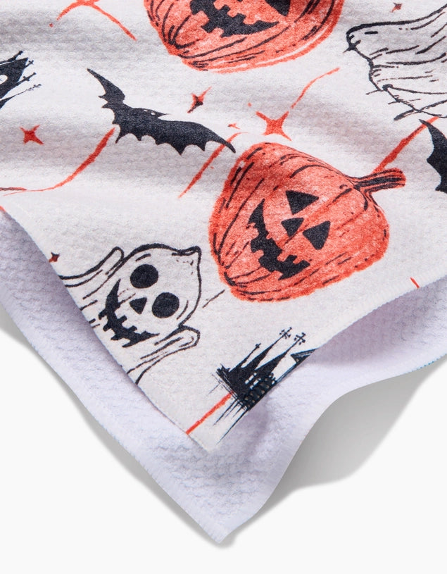 GEOMETRY KITCHEN TEA TOWELS - HALLOWEEN IS HERE