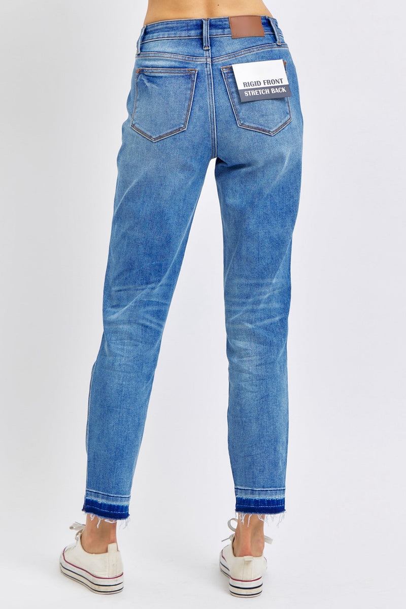 RIGID MAGIC RELEASE HEM BF JEANS - MED BLUE