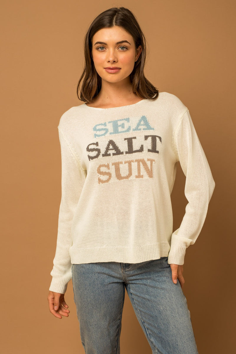 SEA SALT SUN SWEATER - WHITE