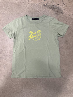 JUNK FOOD YEE HAW TEE SHIRT - GREEN