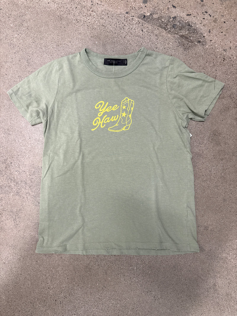 JUNK FOOD YEE HAW TEE SHIRT - GREEN