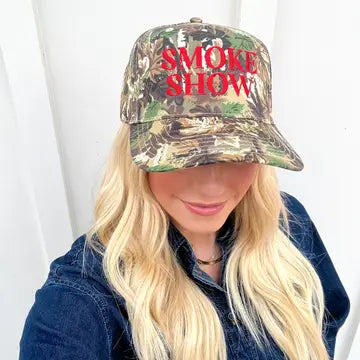 SMOKE SHOW EMBROIDERED HAT -  CAMO