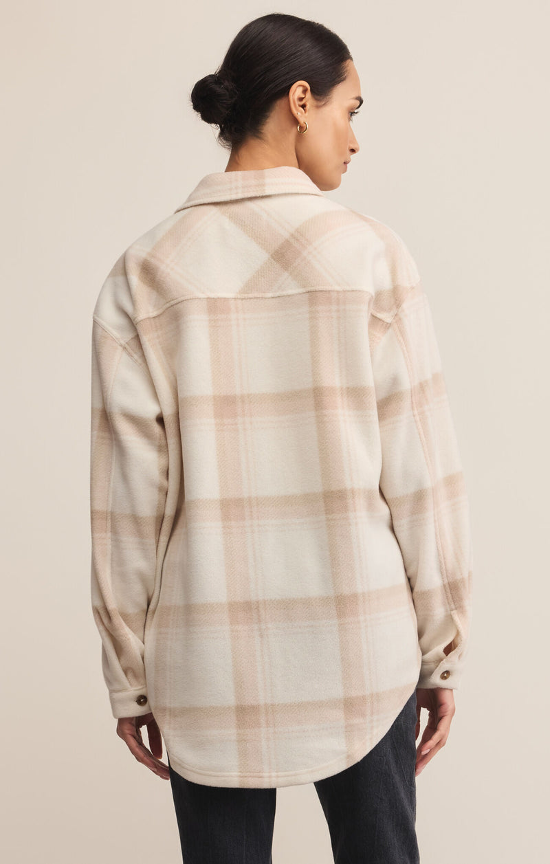 Z SUPPLY HIKER TWO TONED FLEECE JACKET - SMOKEY