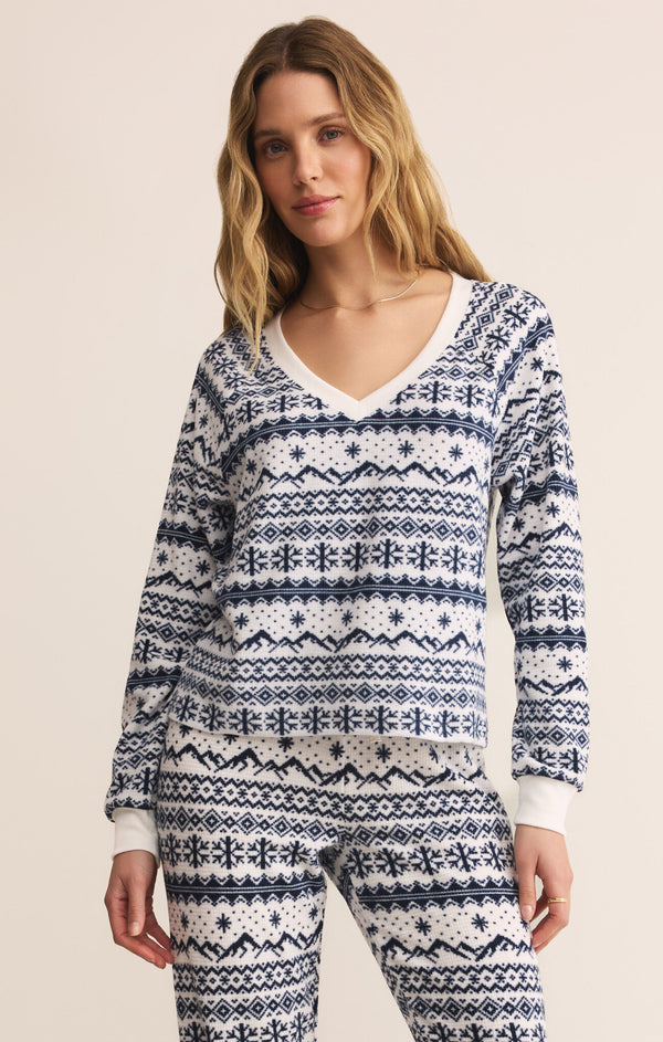 Z SUPPLY SLOPES FAIRISLE TOP - VANILLA ICE