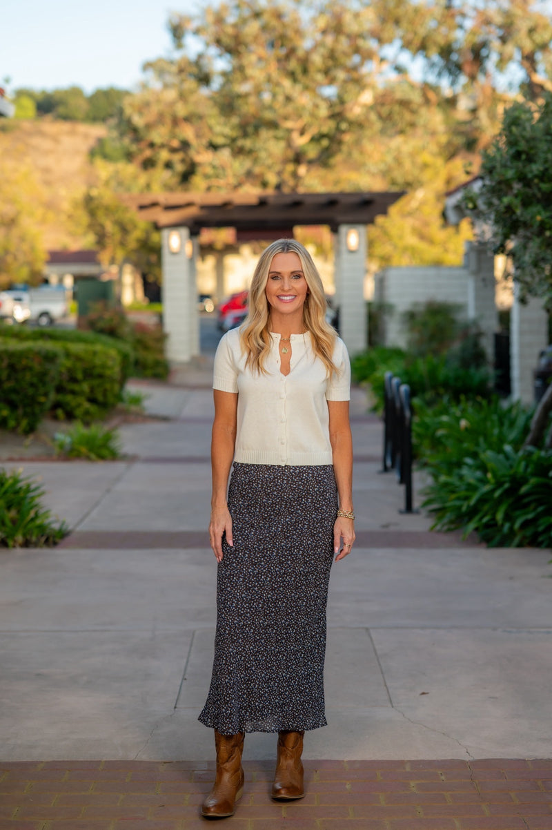 Z SUPPLY YELENA ASPEN FLORAL MAXI SKIRT - JAVA