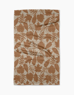 GEOMETRY KITCHEN TEA TOWELS - AUTUMN LEAVES GOLD