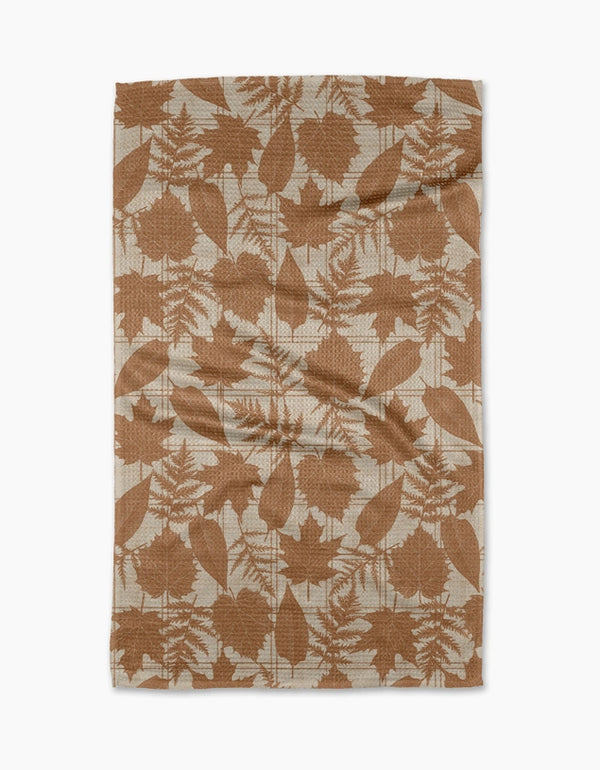 GEOMETRY KITCHEN TEA TOWELS - AUTUMN LEAVES GOLD