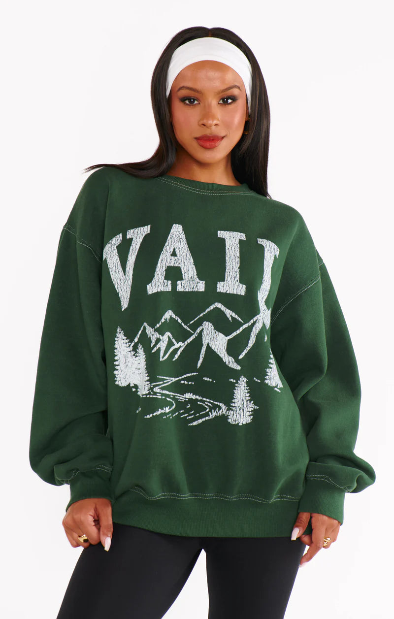 SHOW ME YOUR MUMU STANLEY SWEATSHIRT - VAIL GRAPHIC