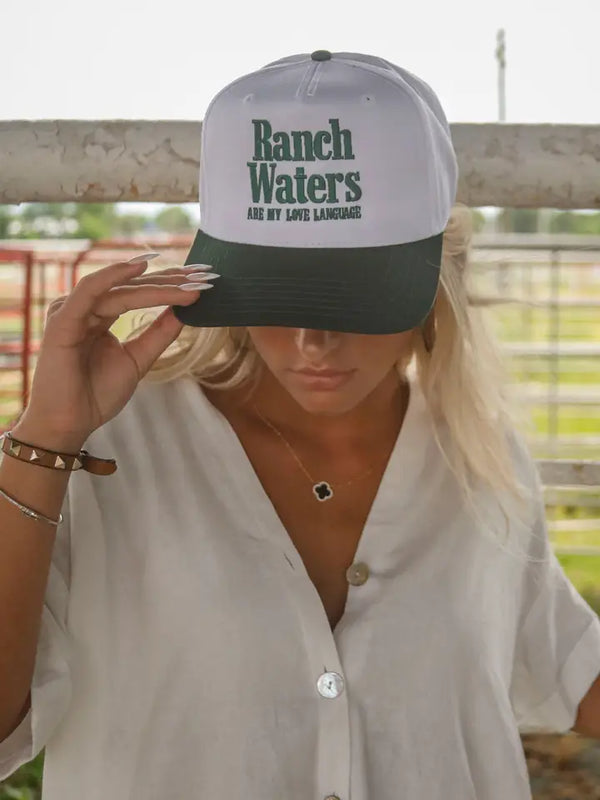 RANCH WATER TRUCKER HAT - WHITE/GREEN