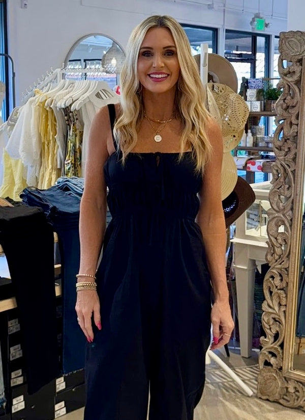 BOBI SMOCKED TUBE TOP - BLACK