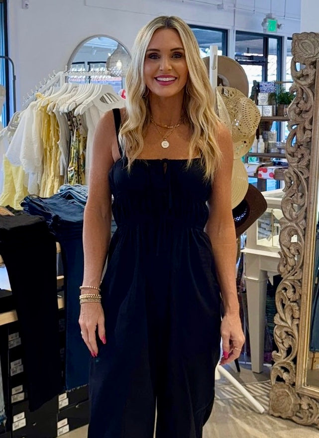 BOBI SMOCKED TUBE TOP - BLACK