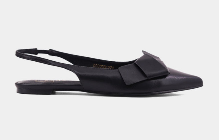 AUDREY SLINGBACK FLATS - BLACK