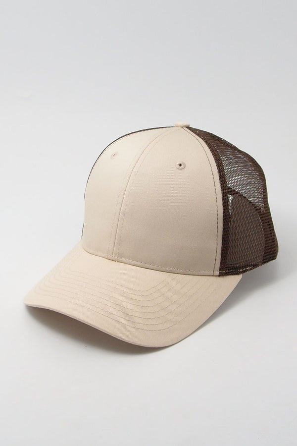 BASIC MESH SNAPBACK CAP - BEIGE