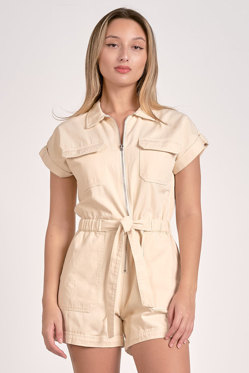 ELAN UTILITY ROMPER - OFF WHITE