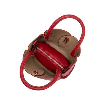 TULIP RECYCLED VEGAN TOP HANDLE BAG - RED