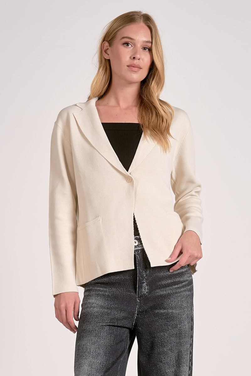 ELAN KNIT BLAZER - OFF WHITE