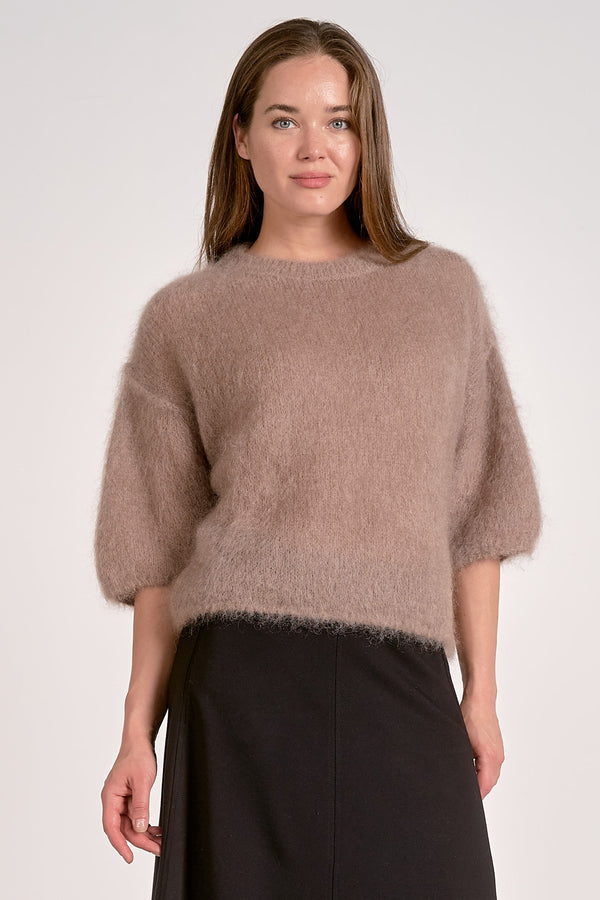 ELAN WOOL & MOHAIR BLEND SWEATER - MOCHA