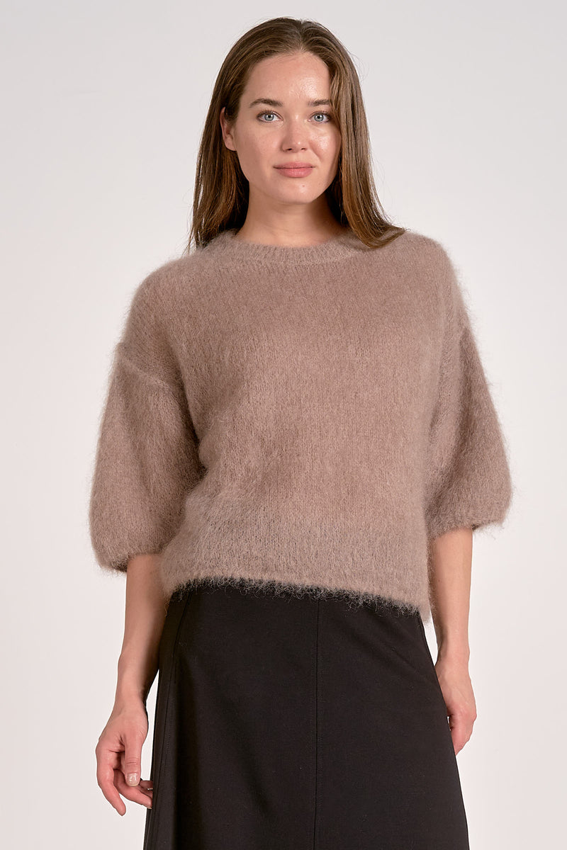 ELAN WOOL & MOHAIR BLEND SWEATER - MOCHA