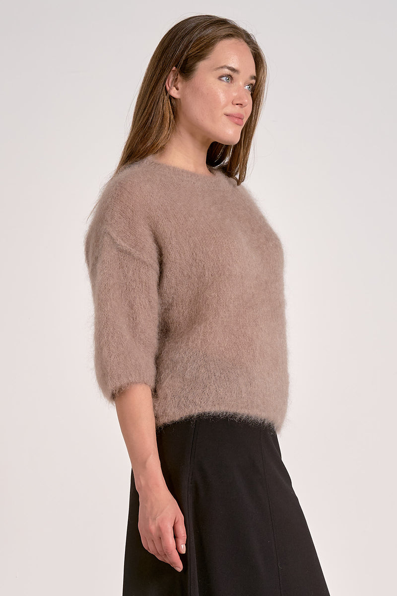 ELAN WOOL & MOHAIR BLEND SWEATER - MOCHA