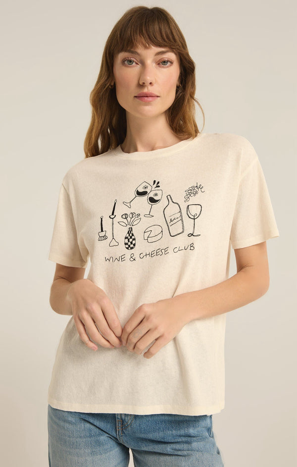 Z SUPPLY WINE & CHEESE PACIFIC TEE - SEA SALT