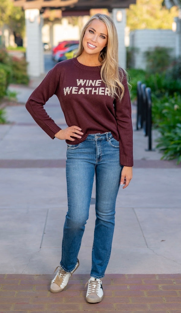 WINE WEATHER SWEATER - WINE