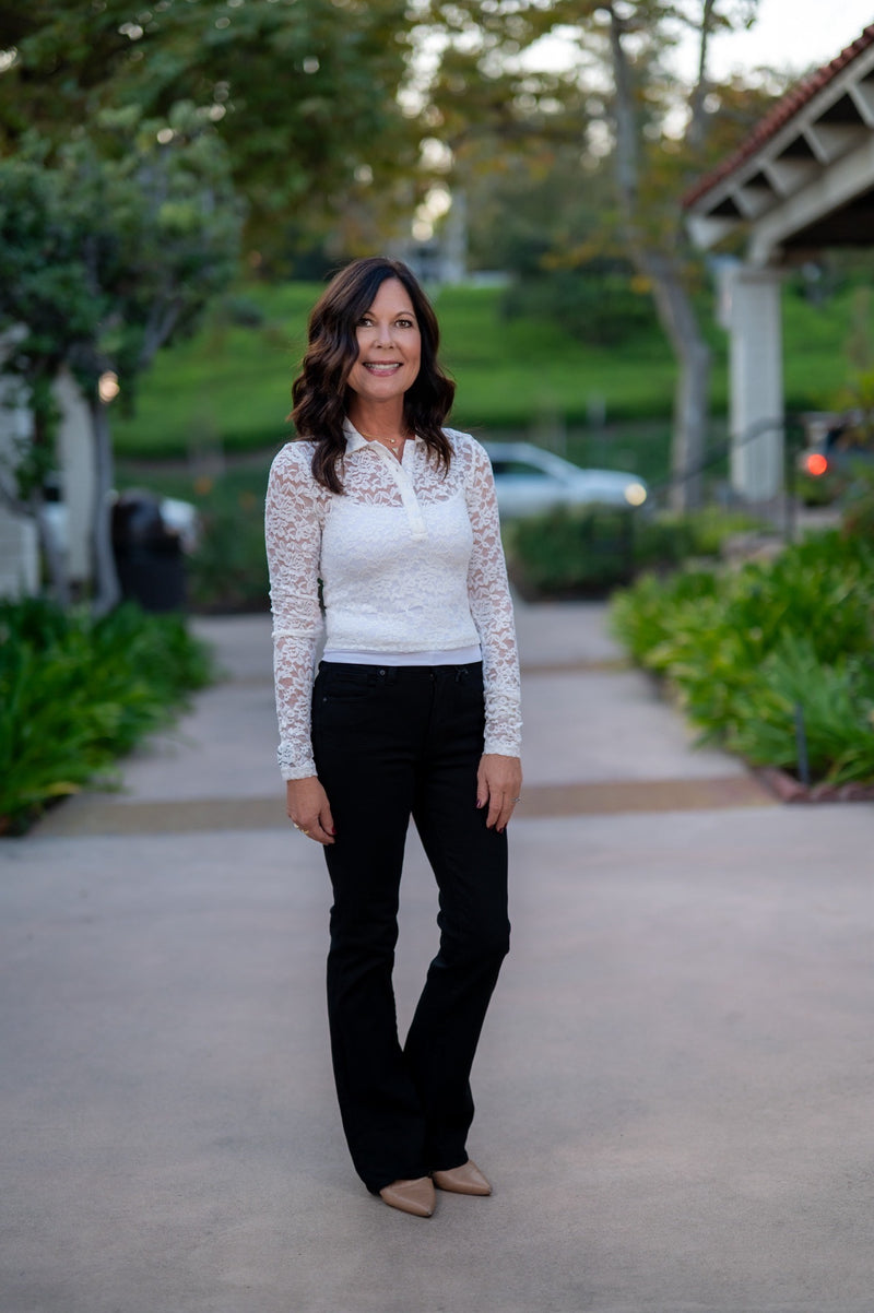 REGULAR HEM BOOTCUT JEANS - BLACK