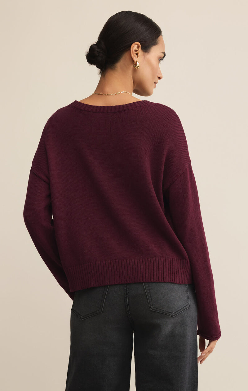 Z SUPPLY SIENNA MERRY SWEATER - MERLOT