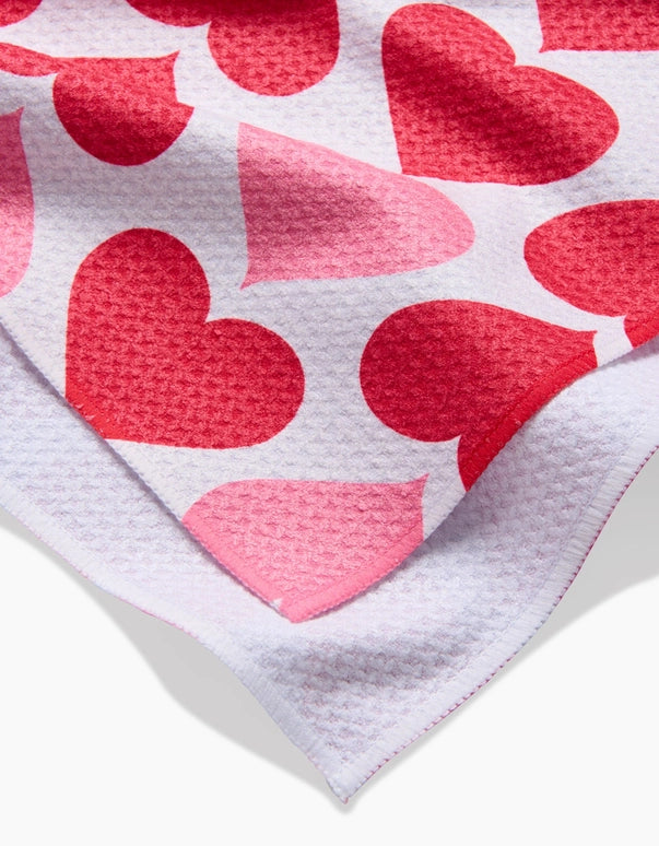 GEOMETRY KITCHEN TEA TOWELS - BLUSHING HEARTS