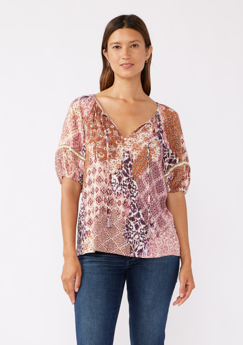 DREAMSCAPE PUFF SLEEVE BLOUSE - NATURAL/CLAY