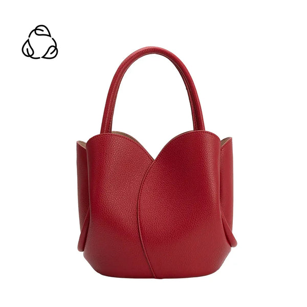 TULIP RECYCLED VEGAN TOP HANDLE BAG - RED