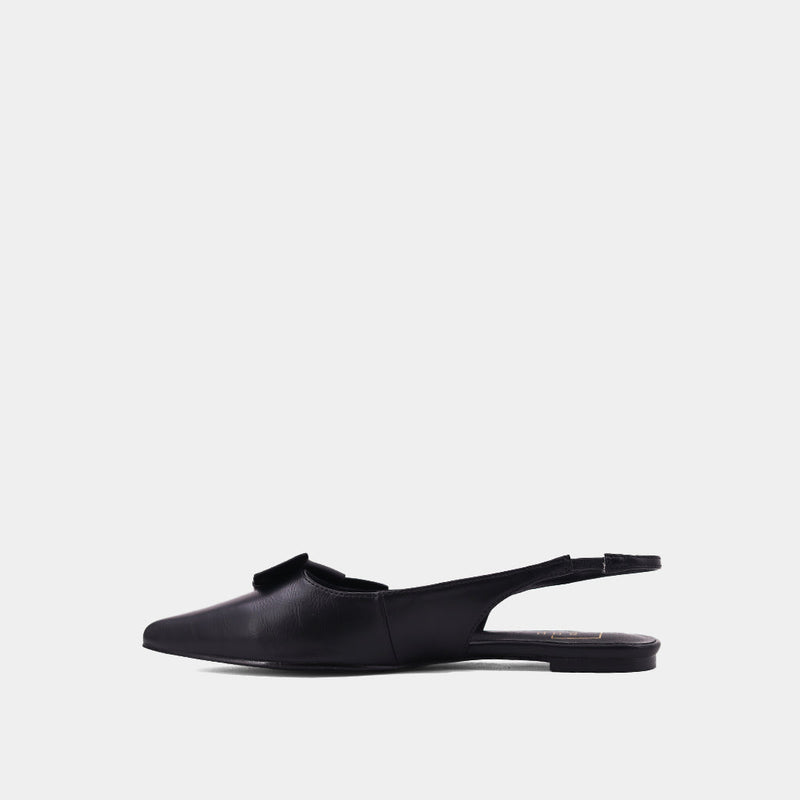 AUDREY SLINGBACK FLATS - BLACK